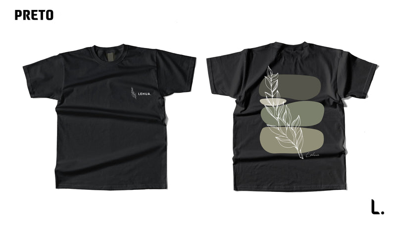 Camiseta Flor Bloco Preto Lehua