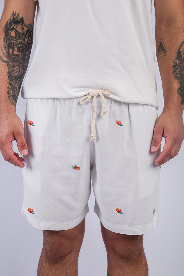 Short Linho Caju OFF-White Lehua