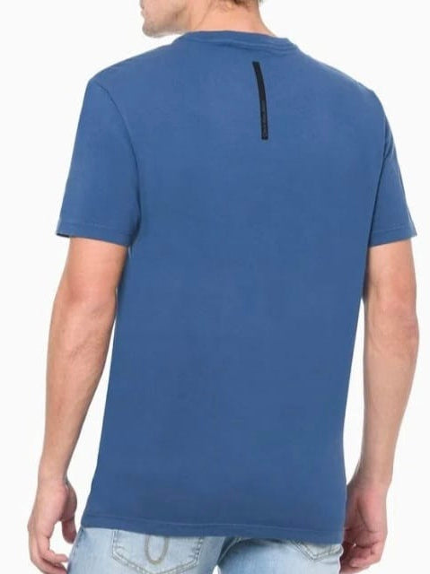 Camiseta Logo Palito Azul Médio CKJ